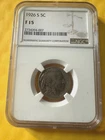 1926 "S" Indian Head BUFFALO Nickel 5c NGC F15