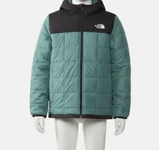 The North Face Kids Boys Green Lhotse Hooded Zip Quilted Jacket Size L
