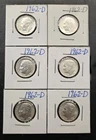 1962-D Roosevelt Dime  Lot Of 6 Choice to Gem Uncirculated