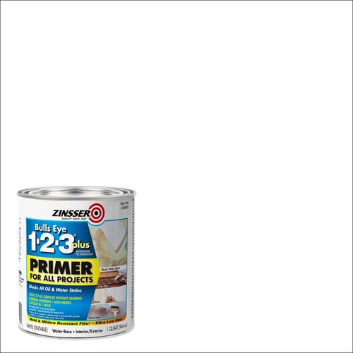 Zinsser 249933 White Acrylic Water-Based All Surface Primer – 1 Quart, Pack Of 6-1005735