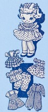 Vintage 50's Doll Wardrobe Multi-Stamp Transfer Mail Order Pattern Design 7422