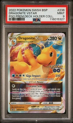Dragonite VSTAR - SWSH236 - Black Star Promo - Pokemon GO - PSA 9 - Pokemon TCG