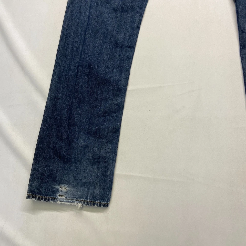 True Religion Vintage Straight WFLPS Jeans Mens 30 Blue Denim Cotton Distressed - Image 3 of 4