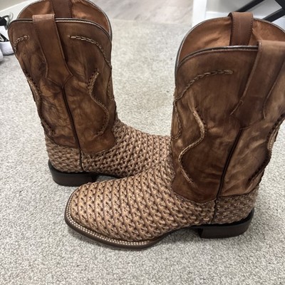 Dan Post Stanley Tan Leather Square Toe Cowboy Boots men s size 11.5 (excellent)