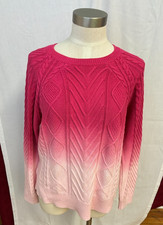 Talbots Cable Knit 100  Cotton Sweater Size Large Pink