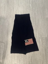 Polo Ralph Lauren Vintage Navy USA American Flag Wool Scarf NR 62" X 12.5"