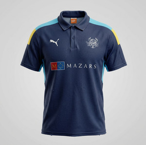 Puma Yorkshire Vikings Cricket Team Button Up Collared Jersey Size XXL Mazars