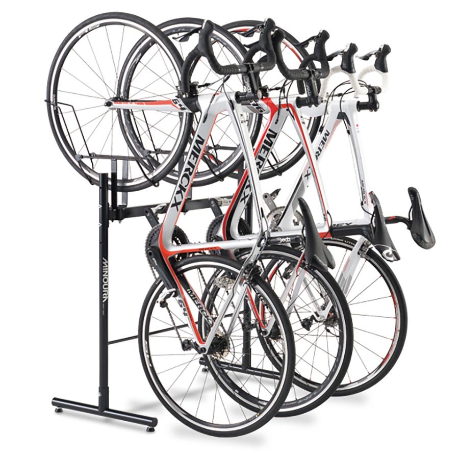 Minoura DS-4200 Free Standing 3-Bike Storage Rack with Adjustable Wheel Cradles 43490₽
