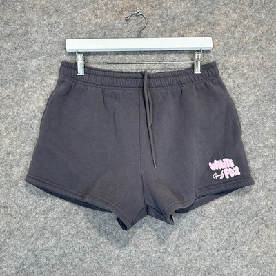 White Fox Boutique Sweat Shorts Womens Large Gray Pink Capsule 09 Embroidered
