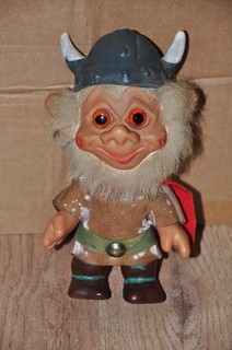 Vintage 1960's Viking Warrior Troll 17cm Tall