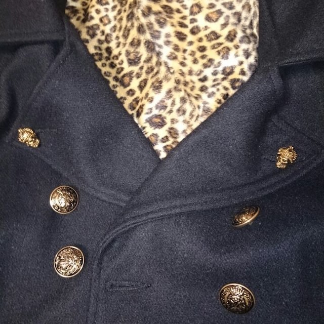 Skull Peacoat Leopard Pattern Button Custom - image 2