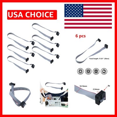 Compact 30cm 2.54mm Flat Ribbon Cable - 6 Pack, Perfect for Indoor & Outdoor Use
