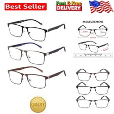 Full Rim Men's Reading Glasses - 3-Pack Blue Light Blockers for Vision Comfort