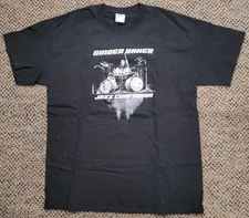 Ginger Baker Jazz Confusion 2013 Tour T-Shirt Double-Sided Large Cream