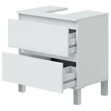 Mobile bagno sotto lavabo 2 cassetti e ripiani interni salvaspazio bianco lucido