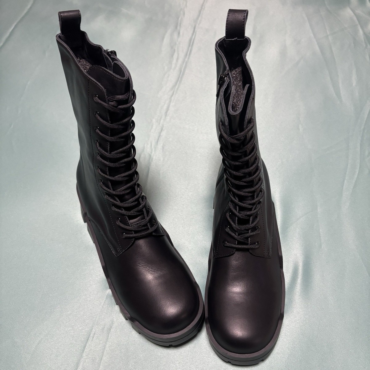 Balenciaga Bulldozer Boots Black Combat Lace Up Lug Sole EU 44 Men