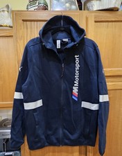 Puma BMW Motorsport Sweatshirt size Large Navy Full Zip Hoodie Hooded Sweater