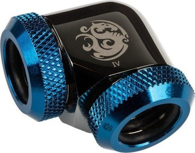 BitsPower Adapter 90 Grad 12mm AD Hardtube auf 12mm AD Hardtube - schwarz glänze