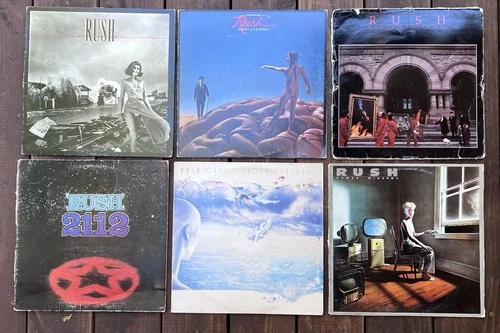 Qty6 VINTAGE- RUSH - Vinyl LP Record Lot  1970s-1980s