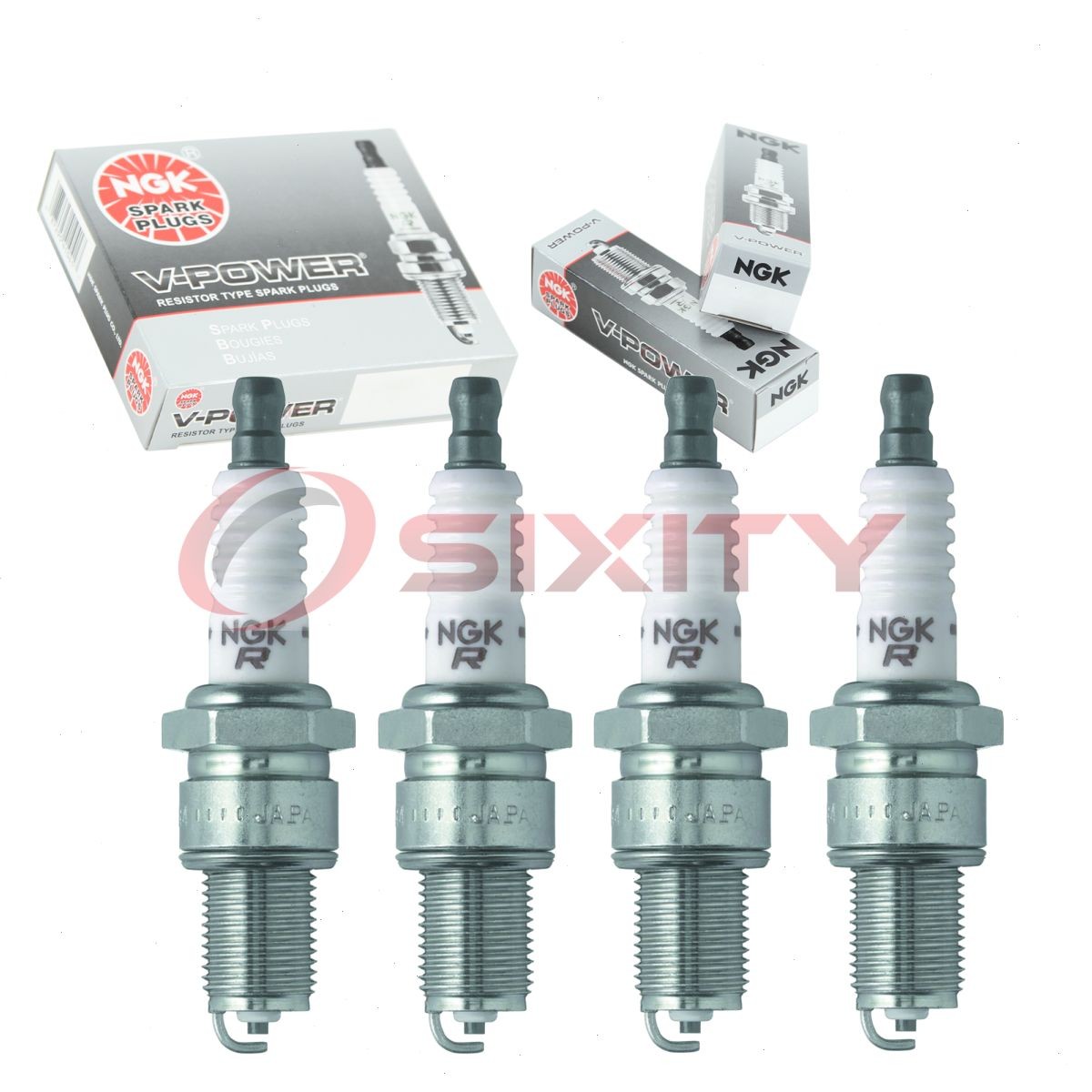 4 pcs NGK V-Power Spark Plugs for 1987-1988 Mazda B2600 2.6L L4 - Engine Kit rl