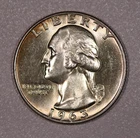 1963-D "Washington" SILVER Quarter-Dollar Coin, Almost Uncirculated Condition
