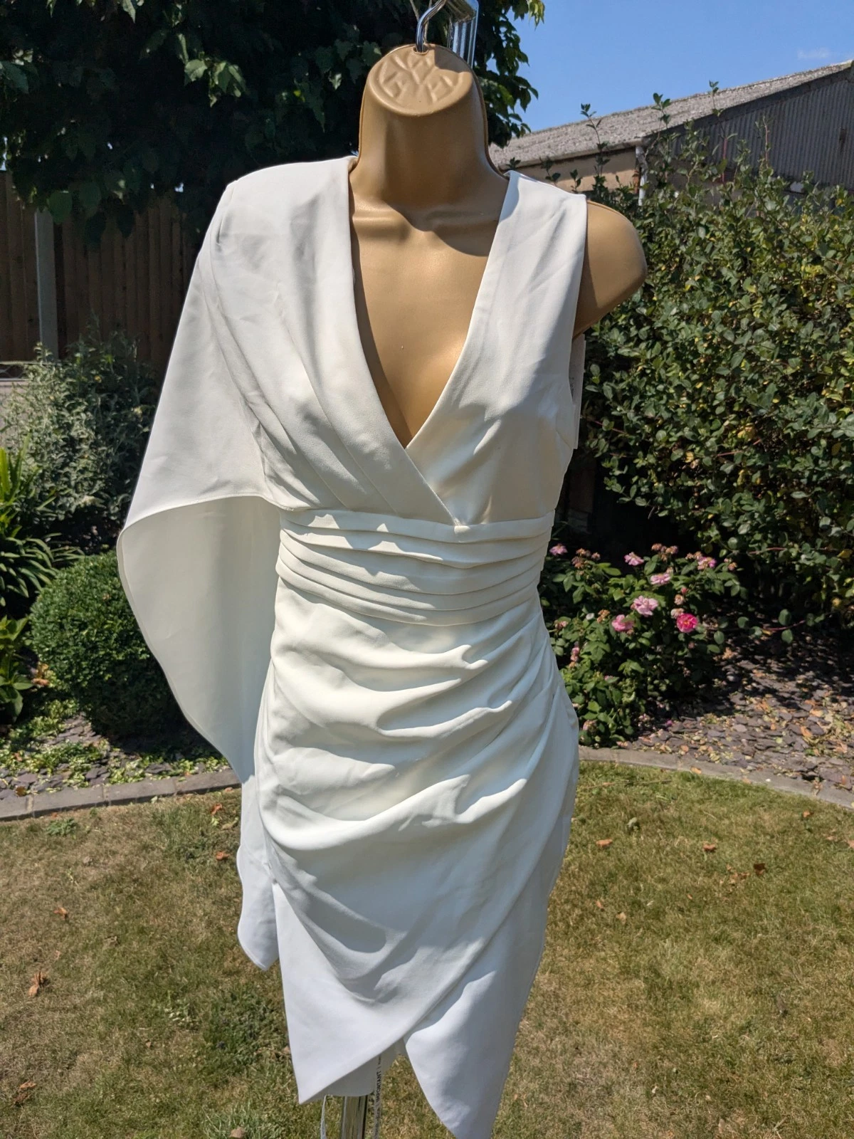 OFF WHITE Abito Lavish Alice taglia 6 favoloso bianco sporco gare matrimonio