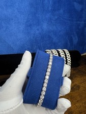 4mm REAL VVS D Color MOISSANITE Tennis Chain Bracelet 925 Silver Pass Tester 