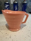 Hazel Atlas Moderntone Platonite Pastel Pink Creamer Mid Century Modern Glass