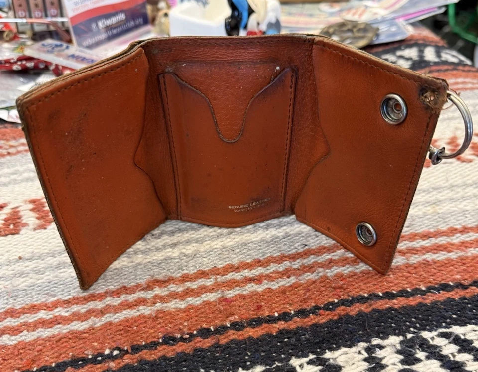 Cartera Harley Davidson vintage de cuero genuino marrón Foto 2 de 4