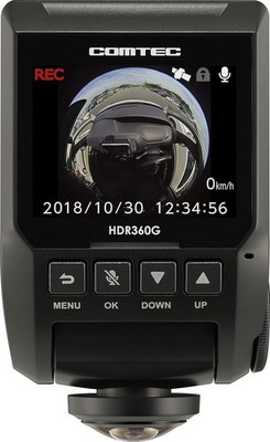 Comtec 360-degree omnidirectional dashcam HDR360G 3.4-megapixel Black New