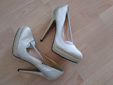 High Heels Jumex Gr. 39 Absatz ca. 13cm Gold / Satin