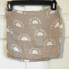 Comfy Cubs Swaddle Blanket Tan/Blush Sun Bamboo Rayon/Muslin Cotton 47x47