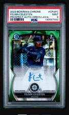 2023 Bowman Chrome Felnin Celesten Green Lava Auto /99 Seattle Mariners