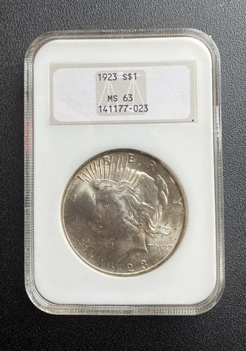 1923-P Peace Dollar NGC MS63 ***RARE ORIGINAL COIN*** 90 % Silver