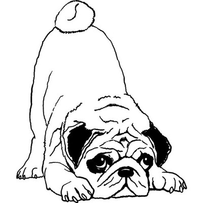 Stempel ''Verspielter Mops'' unmontiert (RS029424)