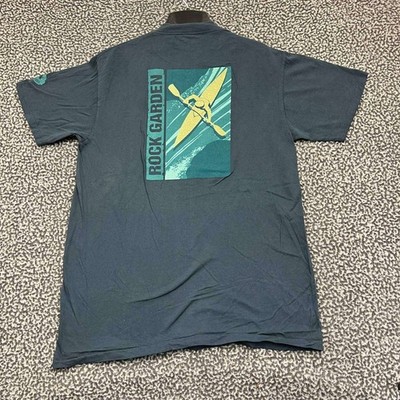 Vintage Rock Garden Shirt Men Medium Blue Oneita Short Sleeve Deadstock New
