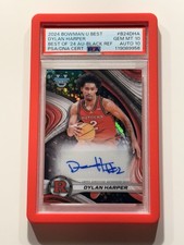 2024 🔥BOWMAN U BEST DYLAN HARPER /10 BEST OF '24 AUTO BLACK REF PSA/DNA 10💎💎