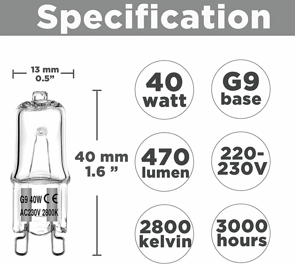 10X G9 Halogen Bulbs 25W 20W 40W 60W Warm White Filament Lamp Replace Bulb LED - Image 2 of 4