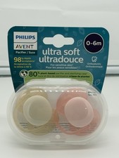 Philips Avent Ultra Soft Pacifiers 0-6 Months BPA Free Pink Beige 2 Pack SCF