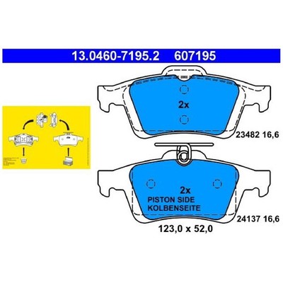ATE Bremsbelagsatz Bremsklötze hinten BV612M007BA 3M512M008AA 24840851