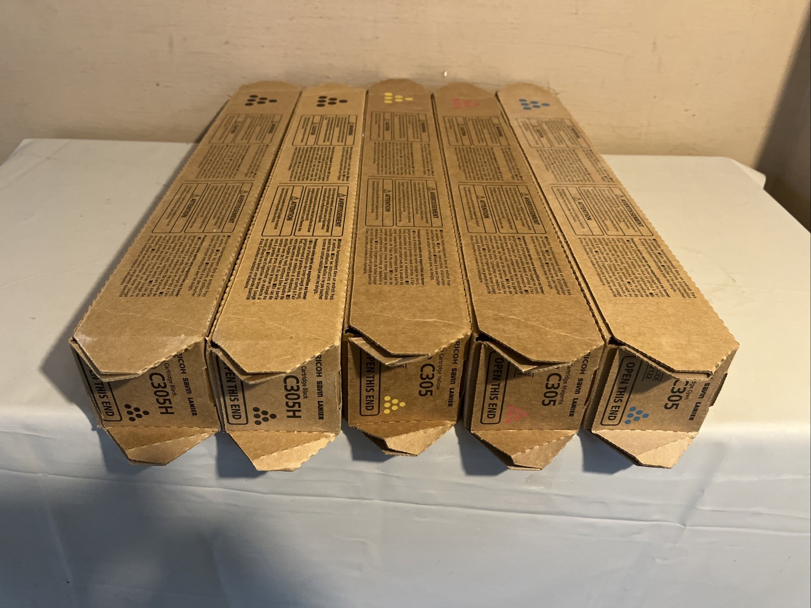 5 Genuine Ricoh Savin Lanier Toner CYMK MP C305 842120 842122 842121 842119 OEM