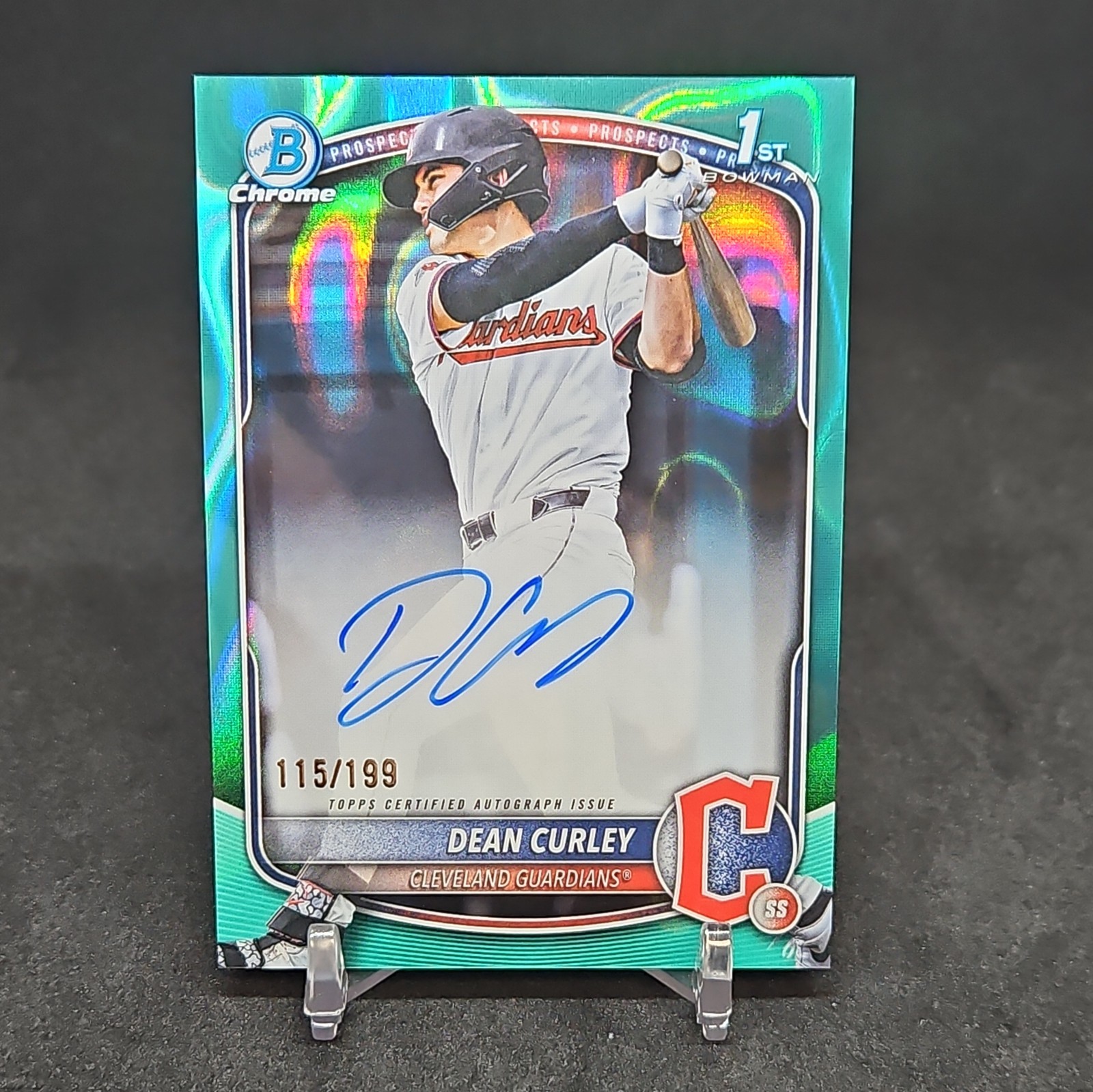 2025 Bowman Draft Chrome - Dean Curley - 1st Aqua Lava Auto /199 - Cleveland
