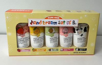 Esfolio Pure Skin Hand Cream Set of 5 Strawberry Lemon Snail Milk Peach Korea