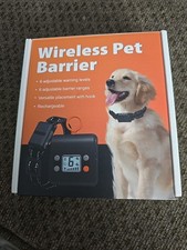 Wireless Pet Barrier - Rechargeable Indoor Barrier with 6 Adjustable Range Ra...