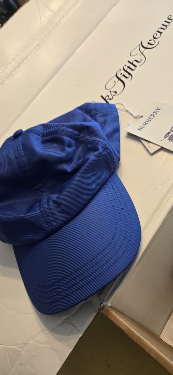 $700 Burberry Logo Hat Cap Men Limited Edition Blue AUTHENTIC XL