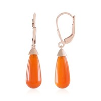 Cavill Ohrringe 925 Silber RoséVergold 11,7Ct Oranger Chalzedon Damen