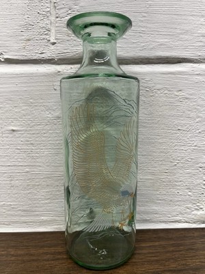 Vintage Old Fitzgerald Whiskey American Bald Eagle Green Glass Decanter