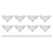 8 Pcs White 1.46"x1.46"x2.05" Decorative Corner Protectors with Screws