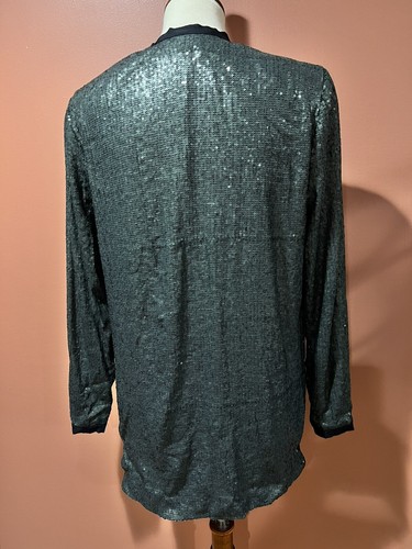 robert rodriguez green sequins belted cardigan size 6 - Picture 4 of 11
