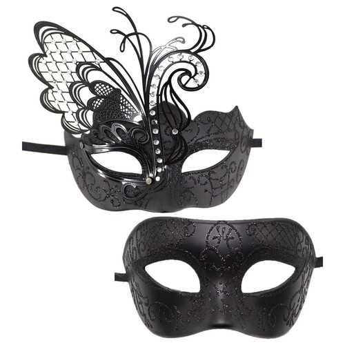 Unisex Face Accessories 2PCS Propsl Covers Evening Metal Costume Halloween New - Picture 5 of 49